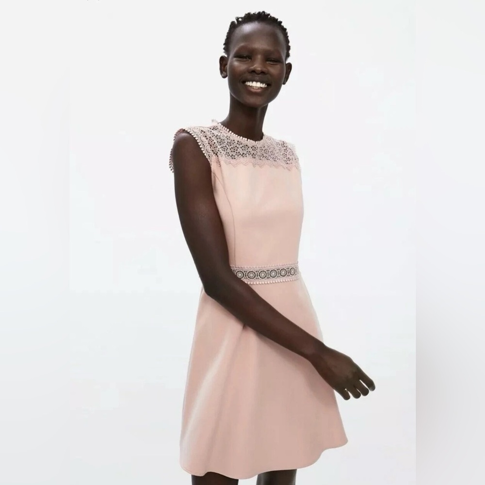 Zara contrasting lace dress XS NWT